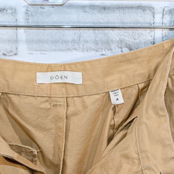 Doen Women's Grover Pant in Fieldstone Beige Pleated front size 4 - Picture 3 of 14